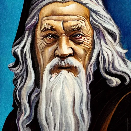 Image similar to gandalf as art deco, painting