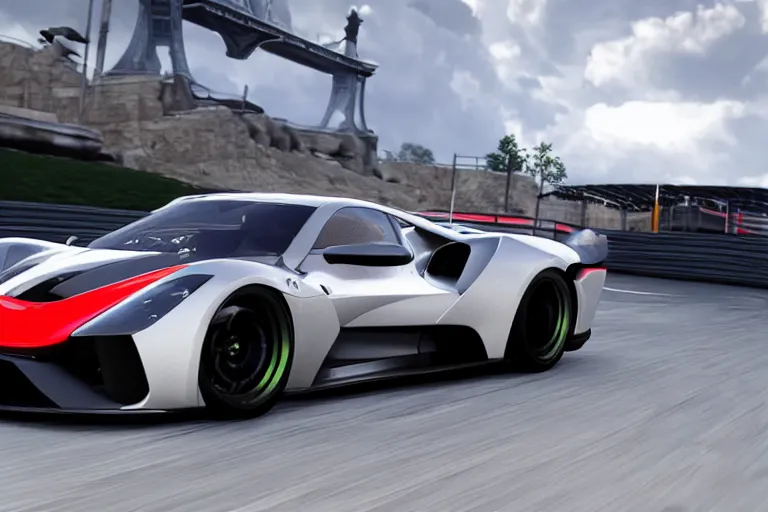 Image similar to sport car gran turismo 7 forza horizon need for speed fast and furious 5 unreal engine supercar hypercar game concept car octane render, 4 khd 2 0 2 2 3 d cgi rtx style chrome reflexion global illumination ray tracing hdr arstation pixar and disney unreal