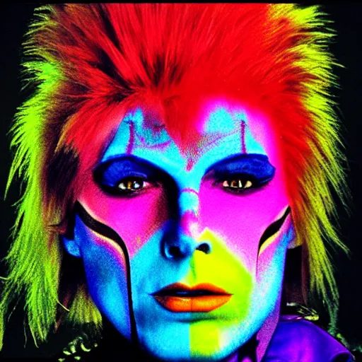 Image similar to ziggy stardust from Mars anamorphic illusion 4k