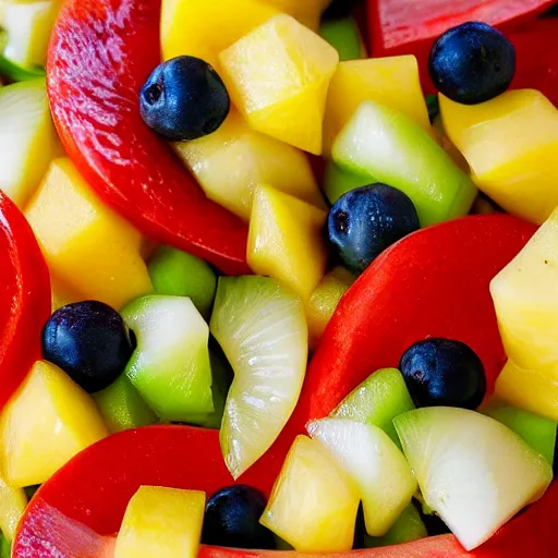 Image similar to a mouth - watering sharon fruit salad served with garlic dressing, 8 k resolution, food photography, studio lighting, sharp focus, hyper - detailed