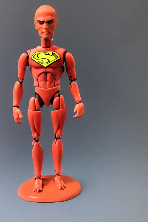 Image similar to product photo of kenner action figure, 5 points of articulation, sci fi, superhero, perfect human proportions, t - pose, studio lighting