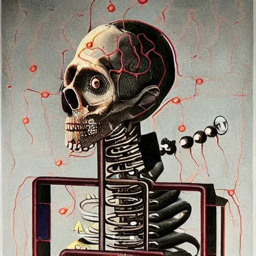 Image similar to i'm machine, i'm obsolete, in the land of the free, lobotomy. beautiful and detailed artistic painting by grislaw ludovek ( 1 9 7 5 ).