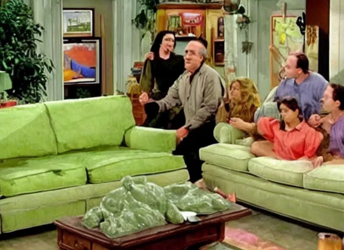 Image similar to the episode of seinfeld where the living room is filled with nickelodeon slime hd