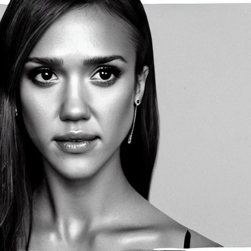 Image similar to close - up portrait 3 5 mm of jessica alba accusing you of storing nuclear secrets in your unlocked vault, film grain,