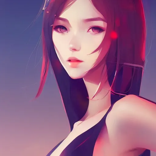 Image similar to a beautiful model in crop top, by guweiz and wlop and ilya kuvshinov and artgerm, symmetrical eyes, aesthetic, gorgeous, stunning, alluring, attractive, artstation, deviantart, pinterest, digital art