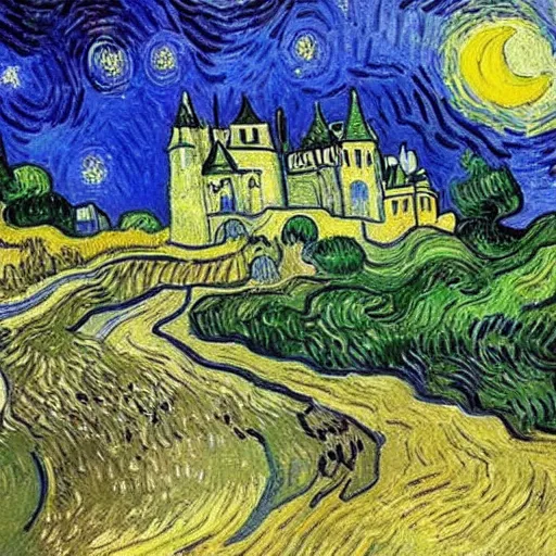 Image similar to A castle by Vincent van Gogh