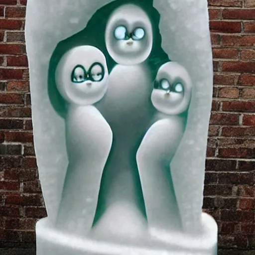 Image similar to ghostly powerpuff girls, ice carving by george tooker. a street art of a man caught in a storm, buffeted by wind & rain. he clings to a tree for support, but the tree is bent by the force of the storm. he is soaking wet. his face is contorted with fear & effort.