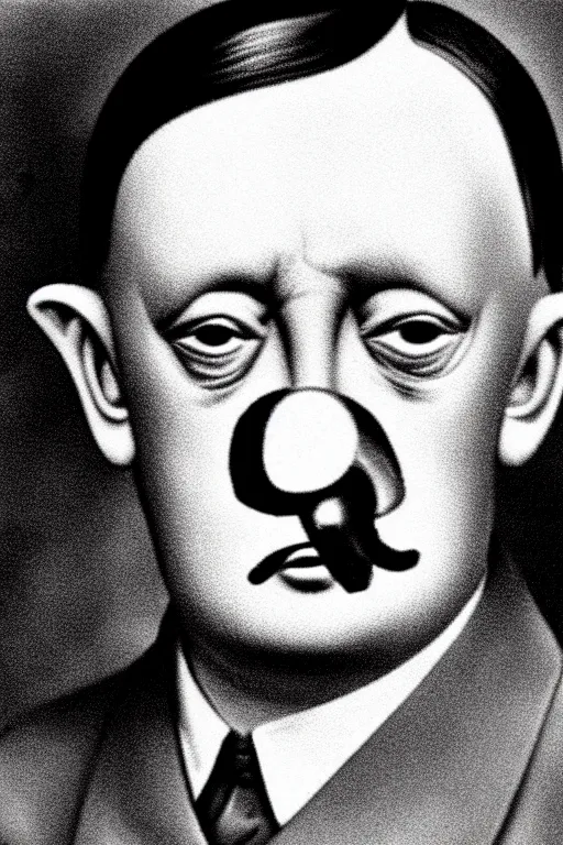 Image similar to hitler with pig nose on his face historical photo in color