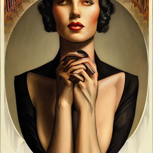 Image similar to a streamline moderne, art nouveau, multi - ethnic and multi - racial portrait in the style of charlie bowater, and in the style of donato giancola, and in the style of charles dulac. intelligent, expressive eyes. symmetry, ultrasharp focus, dramatic lighting, semirealism, intricate symmetrical ultrafine background detail.