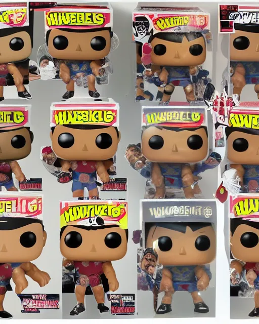 Image similar to Wrestler Funko Pop. Photographic, photography