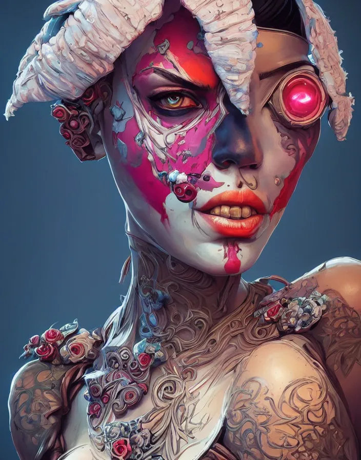 Image similar to symmetry!! portrait of floral! borderlands 3 psycho, intricate, elegant, highly detailed, digital painting, artstation, concept art, smooth, sharp focus, illustration, art by artgerm and greg rutkowski, 8 k