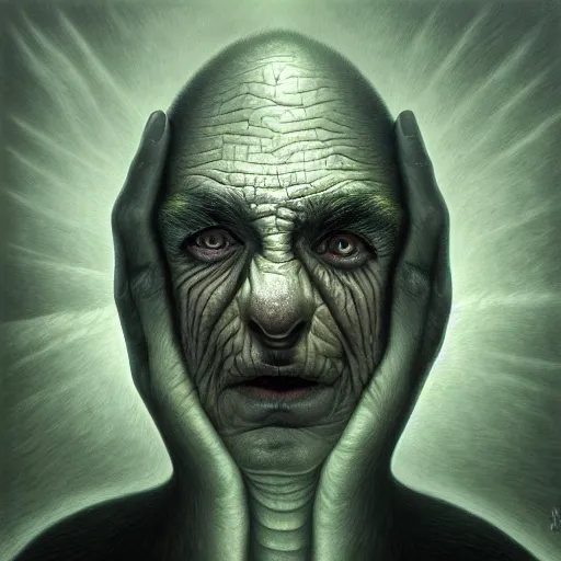 Prompt: prismatic shaft of energy piercing the soul. by anton semenov, hyperrealistic photorealism acrylic on canvas