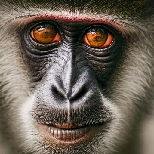 Image similar to high quality portrait of a monkey in front of eiffel tower, studio photograph, photograph, realistic photo, 8k photo, 4k photo, stock photo, high resolution, cinematic shot, high detail