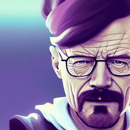 Prompt: a portrait of walter white, art by lois van baarle and loish and ross tran and rossdraws and sam yang and samdoesarts and artgerm and saruei and disney, digital art, highly detailed, intricate, sharp focus, trending on artstation hq, deviantart, unreal engine 5, 4 k uhd image