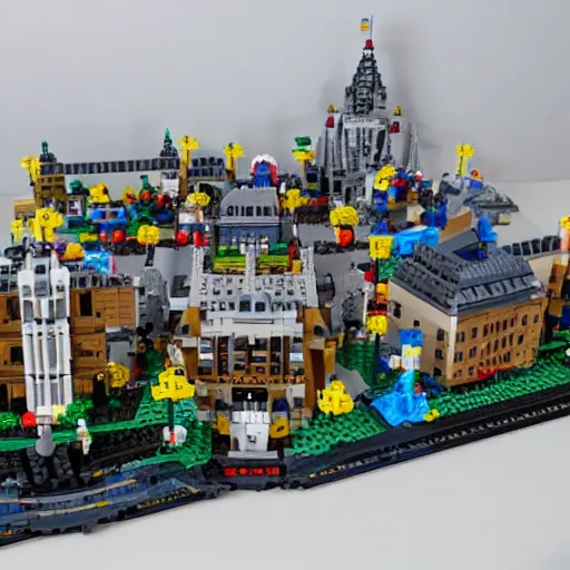 Prompt: view side Lego creat a city