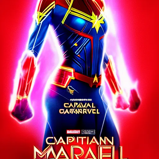 Image similar to Digital painting of Gal Gadot as Captain Marvel, from Captain Marvel (2019)