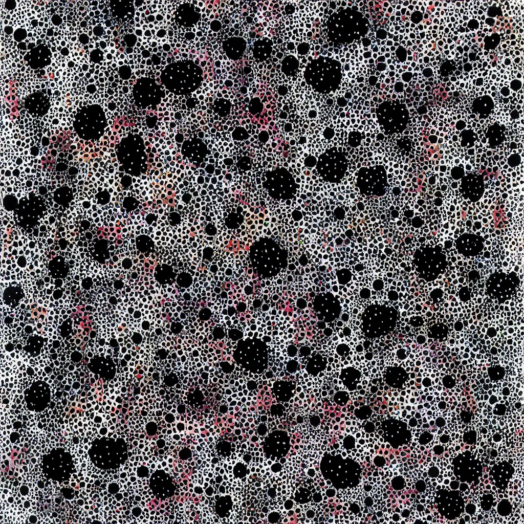 Image similar to camo made of teeth, smiling, abstract, rei kawakubo artwork, cryptic, dots, stipple, lines, splotch, color tearing, pitch bending, color splotches, hearts, dark, ominous, eerie, minimal, points, technical, old painting