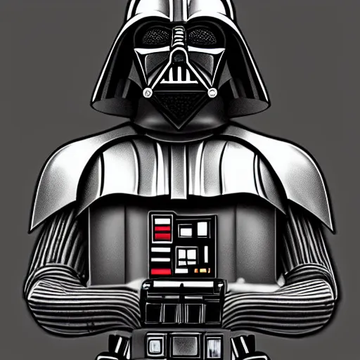 Image similar to darth vader in the style of H. R Giger