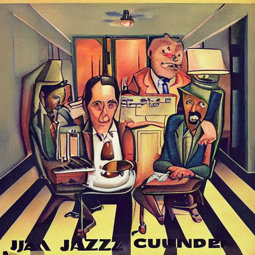 Prompt: cursed jazz album cover