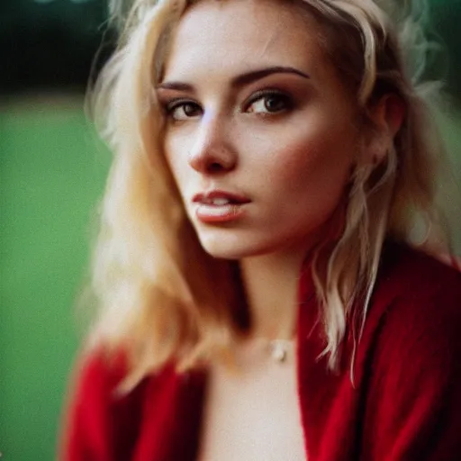 Image similar to 35mm photo of a blonde woman