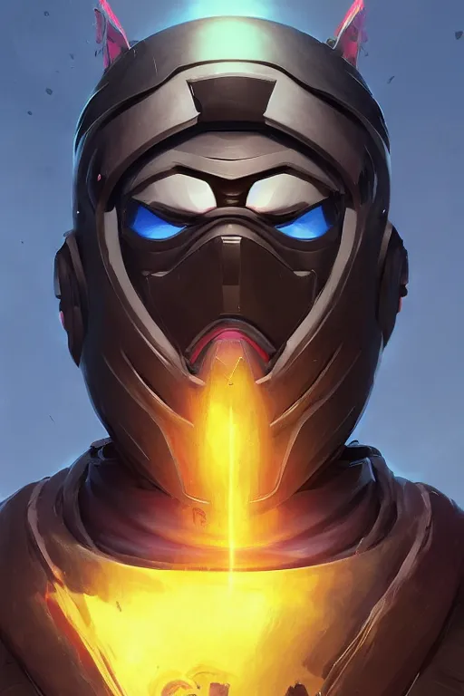 Image similar to epic mask helmet robot ninja portrait stylized as fornite style game design fanart by concept artist gervasio canda, behance hd by jesper ejsing, by rhads, makoto shinkai and lois van baarle, ilya kuvshinov, rossdraws global illumination radiating a glowing aura global illumination ray tracing hdr render in unreal engine 5