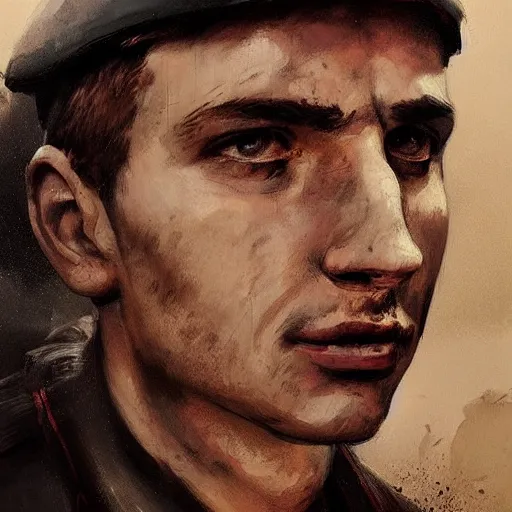 Image similar to portrait of a spanish civil war hero juan modesto, colourised, face portrait, epic, tragic, military art, fantasy, dieselpunk, hd shot, digital portrait, beautiful, artstation, comic style, by artgerm, guy denning, jakub rozalski, magali villeneuve and charlie bowater