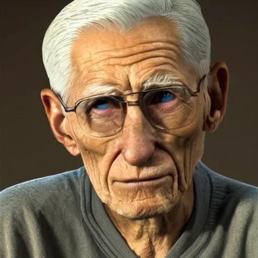 Image similar to A colored colorized real photograph of Jerma985 as an elderly guy, taken in the early 2020s, taken on a 2010s Camera, realistic, hyperrealistic, very realistic, very very realistic, highly detailed, very detailed, extremely detailed, detailed, digital art, trending on artstation, headshot and bodyshot, detailed face, very detailed face, very detailed face, real, real world, in real life, realism, HD Quality, 8k resolution, intricate details, colorized photograph, colorized photon, body and headshot, body and head in view