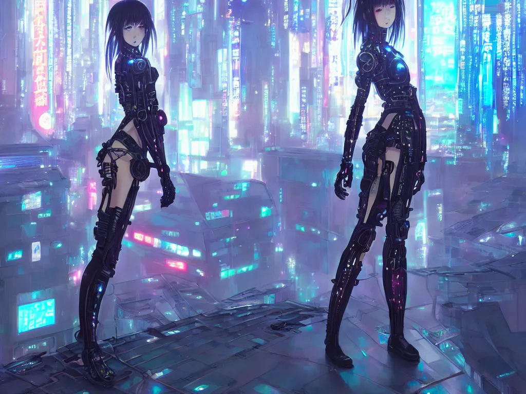 OpenDream - cyberpunk anime girl with futuristic armor covering her face