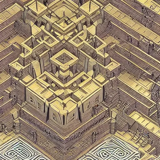 Prompt: a highly detailed and beautiful labyrinth in the style of MC Escher in 4K