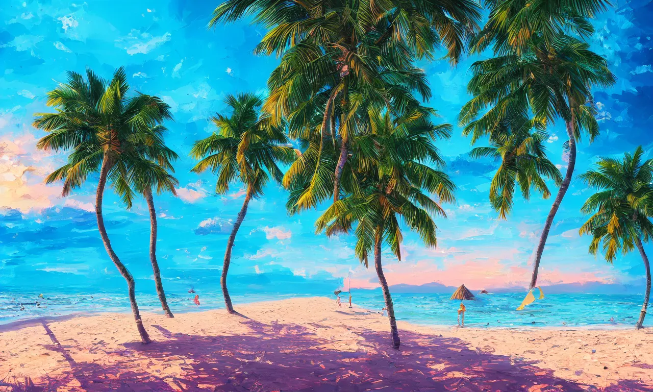 Image similar to paradise beach by alena aenami artworks in 4 k