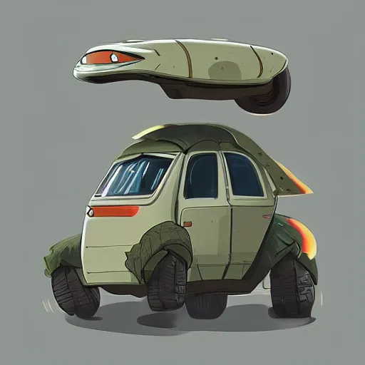 Image similar to 2d concept art of small vehicle by Dawid Michalczyk