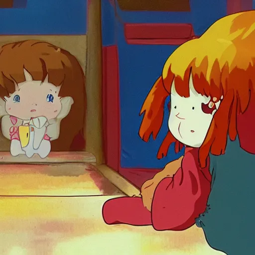 Image similar to ponyo in the backrooms