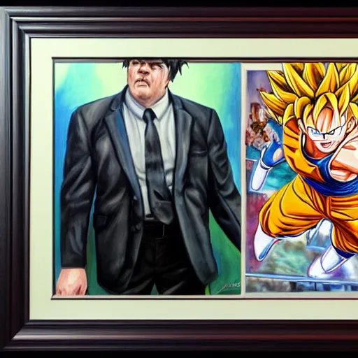 Prompt: Painting of John C. Reilly, official, hyper detailed, character dragonball, award winning artwork, Akira Toriyama