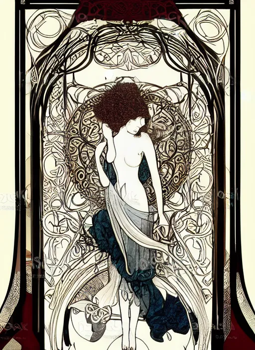 Prompt: an art nouveau picture frame around a blank canvas vector art by brian froud