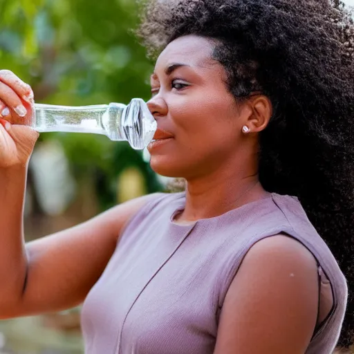 Image similar to a woman with water instead of hair