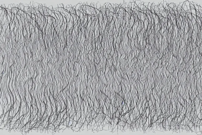 Prompt: in the style of neurographic drawing of a field of horse