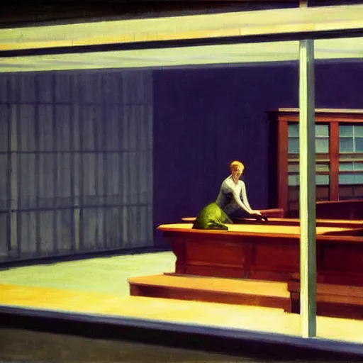 Image similar to The Last of Us, by Edward Hopper, extremely detailed,