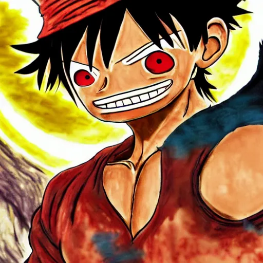 Image similar to luffy as dragon, cinematic