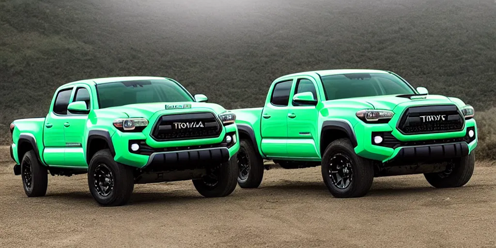 Prompt: “2021 Toyota Tacoma TRD, Green”