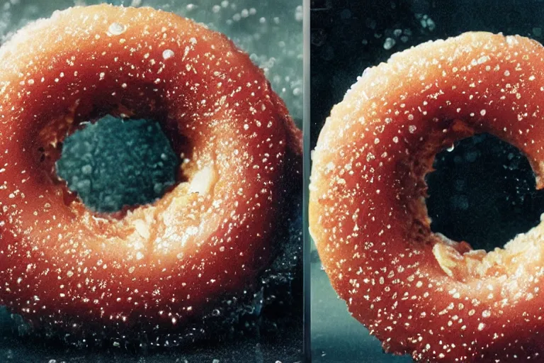 Image similar to fractal wet donut, cookbook photo, in 1 9 9 5, y 2 k cybercore, industrial photography, still from a ridley scott movie