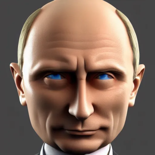 Image similar to Vladimir Putin amiibo, 8k, raytracing, cartoon, blender render, unreal 6