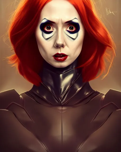 Prompt: Karen Gillan Batgirl, redhead, full body Batgirl ripped costume with cape, no mask, bruised and bloody face, symmetrical face symmetrical eyes, fight pose, dark alleyway, illustration, artstation, cinematic lighting, hyperdetailed, cgsociety, 8k, high resolution, Charlie Bowater, Tom Bagshaw, Norman Rockwell, insanely detailed and intricate