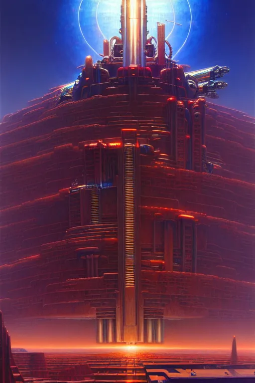 Prompt: a giant frank lloyd wright architecture mecha, tim hildebrandt, wayne barlowe, bruce pennington, donato giancola, trending on artstation, cinematic composition, beautiful lighting, hyper detailed, 8 k, oil on canvas