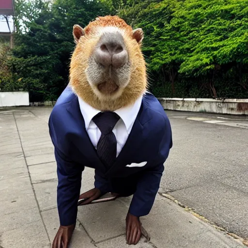 Capybara as business man wearing a suit | Stable Diffusion