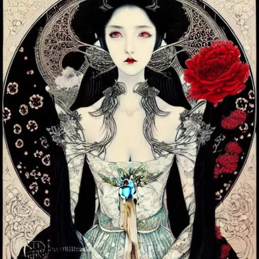 Prompt: portrait painted in zhang jingna style drawn by vania zouravliov and takato yamamoto, inspired by dark fairytales, intricate acrylic gouache painting, high detail, sharp high detail, artstation