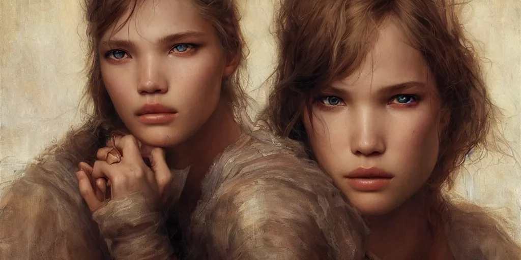 Image similar to epic masterpiece full body portrait a crying sasha luss, beautiful face and flawless skin, perfect hands by Edgar Maxence and Ross Tran and Michael Whelan