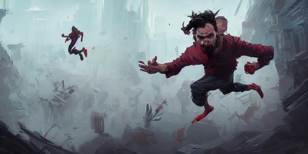 Image similar to cartoonish tom hiddleston running, vivid colors, character sheet, fine details, concept design, contrast, kim jung gi, greg rutkowski, trending on artstation, 8 k, full body, turnaround, front view, back view, ultra wide angle