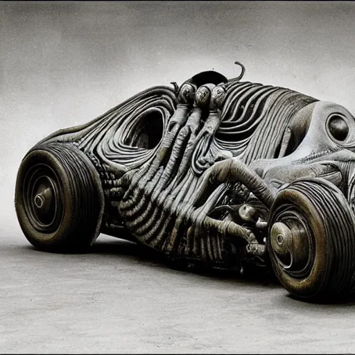 Prompt: car by H. R. GIGER