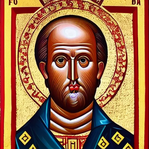 Image similar to byzantine icon of joe biden as basileus