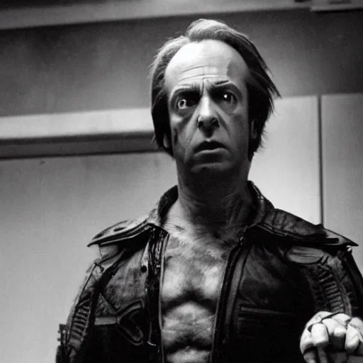 Image similar to film still of saul goodman in aliens, by hr giger